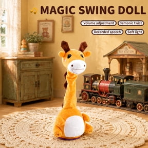Singing & Dancing Plush Buddy, Interactive Repeating Toy with Adjustable Volume, Soft Light, Educational Gift for Babies & Kids