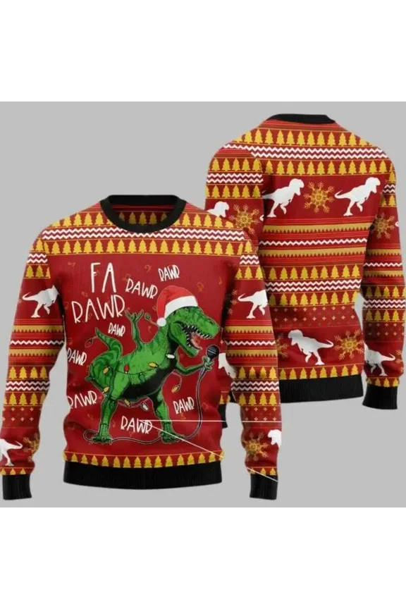 Singing Dinosaur 3D Christmas Sweater