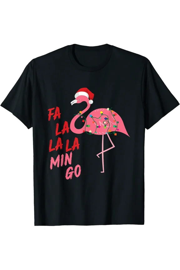 Singing Flamingo Santa FALA Christmas Xmas Family Adult Kids T-Shirt, Birthday Gift
