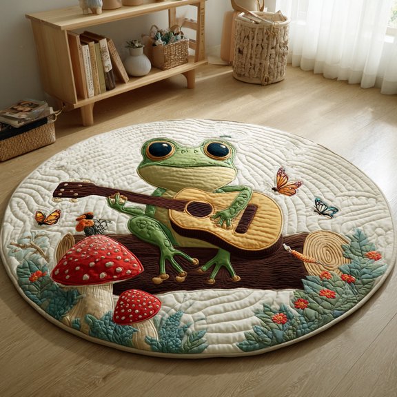 Singing Frog 3D All Over Printed Quilted Round Mat BTO11090389