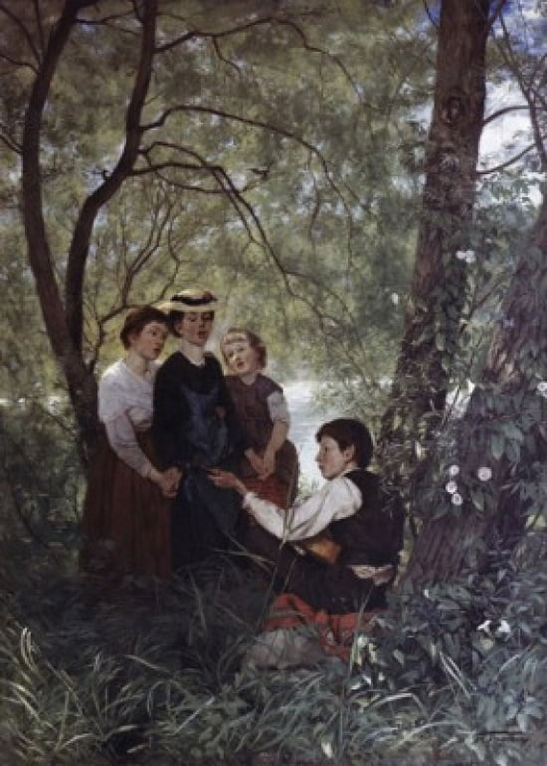 Singing In The Garden Hans Thoma (1839-1924 German) Canvas Art - Hans Thoma (18 x 24)