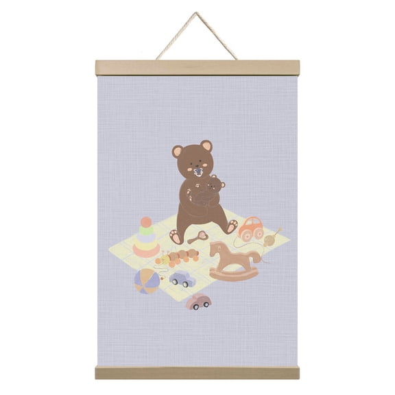 Singing Lullabies to Teddy Bear - Wall Art Print