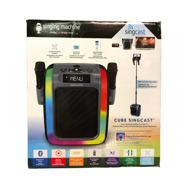 Singing Machine Cube Singcast Home Karaoke Machine with