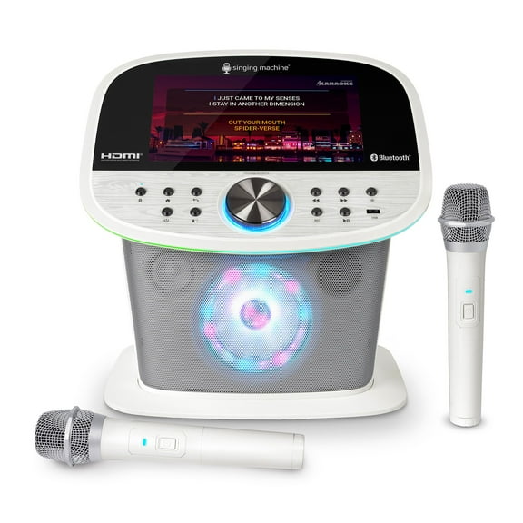 Singing Machine Karaoke Platinum Plus with Wi-Fi access to Music Streaming Apps, 2 Wireless Microphones and 22 Voice Changing Effects