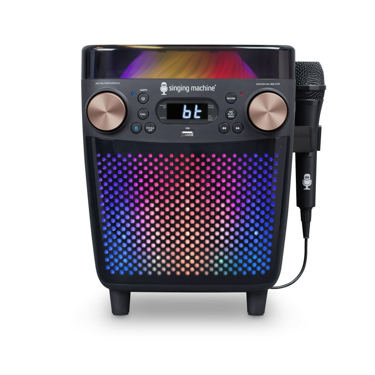 Singing Machine Portable Bluetooth® system + Light Show, SML693BK, Black