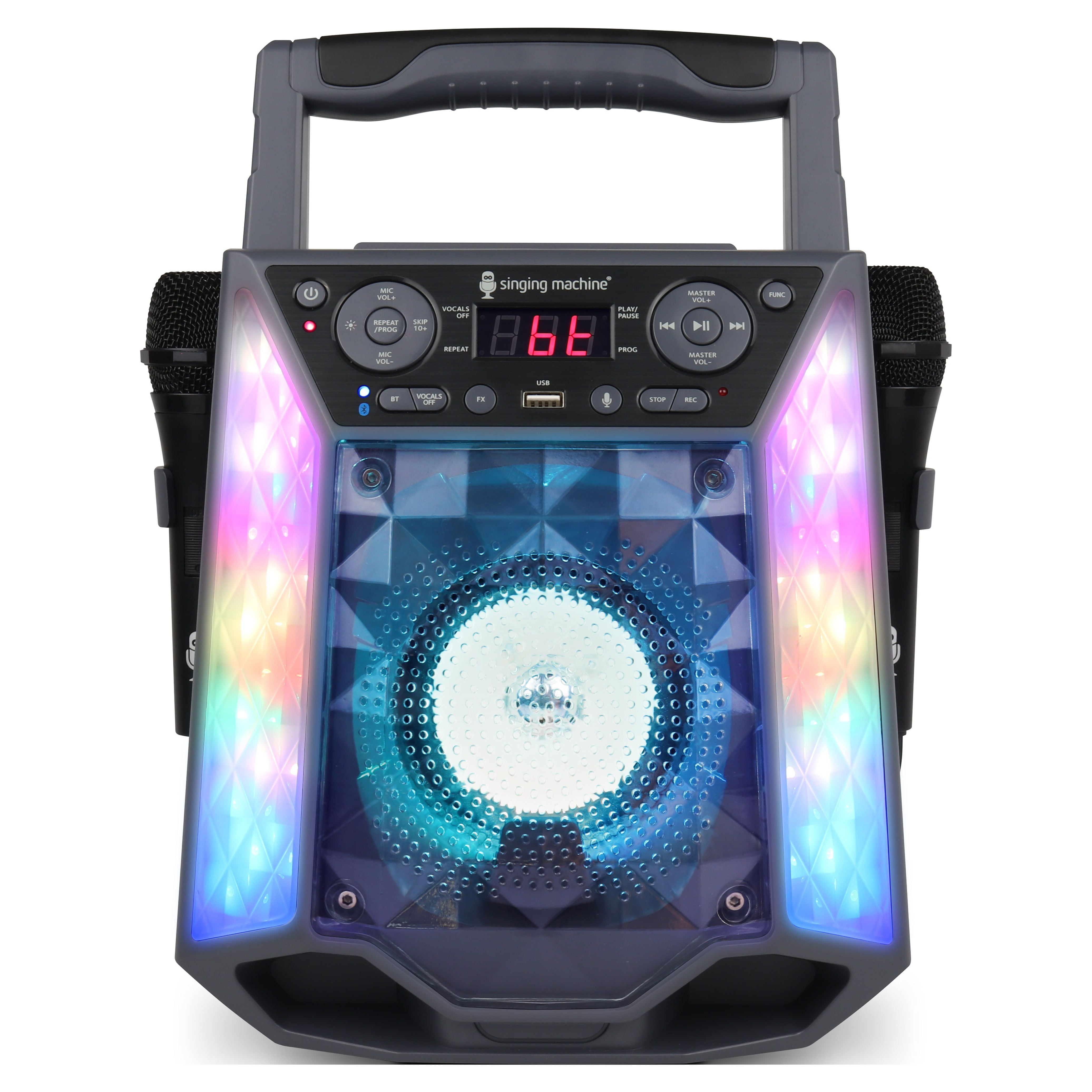 Singing Machine Shine Duets with Voice Assistant Bluetooth Stand Alone  Karaoke Machine, SML2250, Black
