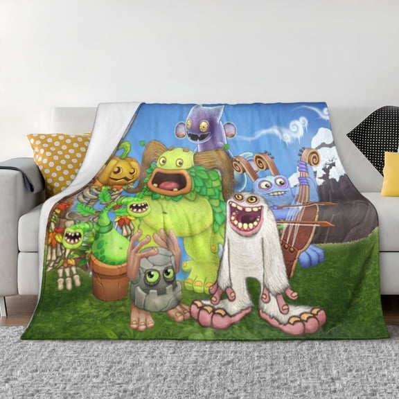 My Singing Monsters Kids Adults Ultra-Soft Micro Fleece Blanket Throw All Season Fuzzy Lightweight Throw Blankets For Office Company Home Couch Bed Sofa 80"X60"