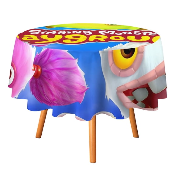 My Singing Monsters-Theme Round tablecloth has an iconic print, fits most tables, and is easy to care for perfect gifts for fans friends and family.diameter60''(152cm)