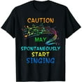 thumbnail image 1 of Singing Music Lover T Shirt Gift - Caution May Start Singing T-Shirt, 1 of 4