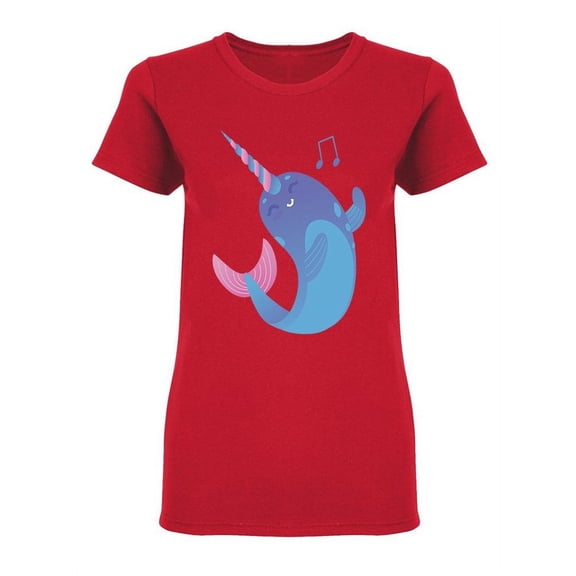 Singing Narwhal Shaped T-Shirt Women -Image by Shutterstock, Female Small