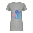 thumbnail image 1 of Singing Narwhal Shaped T-Shirt Women -Image by Shutterstock, Female XX-Large, 1 of 2
