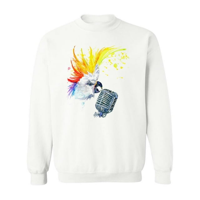 Singing Parrot Watercolor Sweatshirt Men -Image by Shutterstock, Male 5X-Large