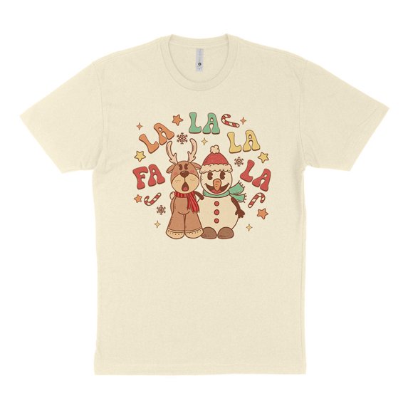 Singing Snowman and Reindeer Shirt Unisex Large Natural