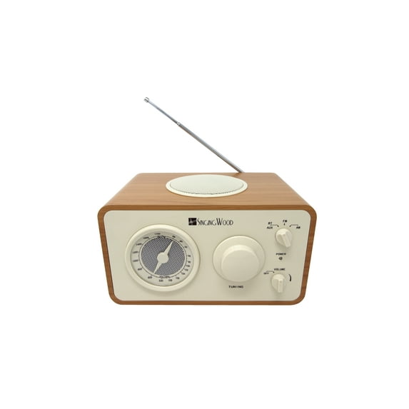 Singing Wood SWR20BT Retro Vintage Wood AM/FM/Bluetooth Radio - Beech Wood