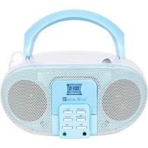 SingingWood GC01 Macarons Series Portable CD Player Boombox with AM FM Stereo Radio Kids CD Player LCD Display, Front Aux-in Port Headphone Jack, Supported AC or Battery Powered -Blueberry