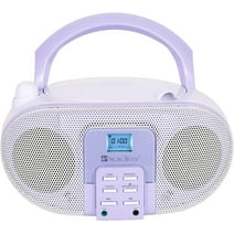 SingingWood GC01 Macarons Series Portable CD Player Boombox with AM FM Stereo Radio Kids CD Player LCD Display, Front Aux-in Port Headphone Jack, Supported AC or Battery Powered -Lavender