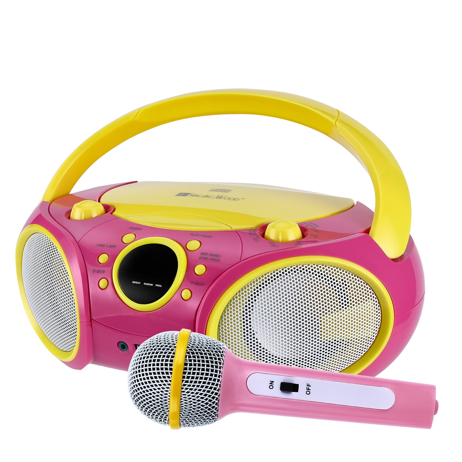 SingingWood NP030AB-CV Portable Karaoke System, Portable CD Player Boombox  with Wireless for Home AM FM Stereo Radio, Headphone Jack, Portable Karaoke