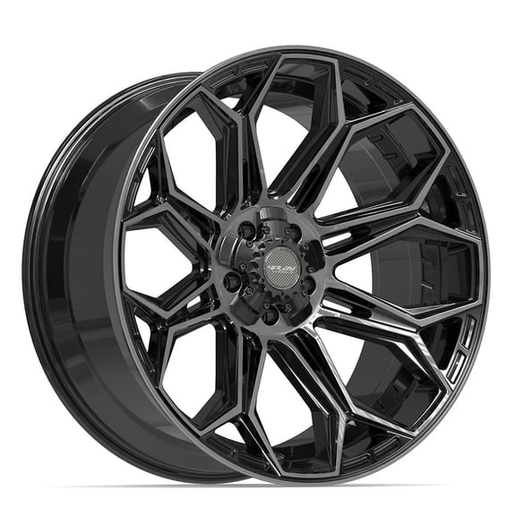Single(1) 4PLAY Wheels 4P83 22x10 Black Rim 5X127 & 5X139.7 -18ET