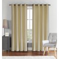 thumbnail image 1 of Bathroom and More Modern Beige Solid Print Grommet Light Filtering Kitchen Curtain, 55” x 90”, 1 of 1