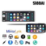 Single 1 DIN 5.1 Car Stereo Radio Touch Screen with Bluetooth handsfree Video Player Mirror Link Support FM/AM/RDS Radio SWC/USB/AUX/TF Head Unit