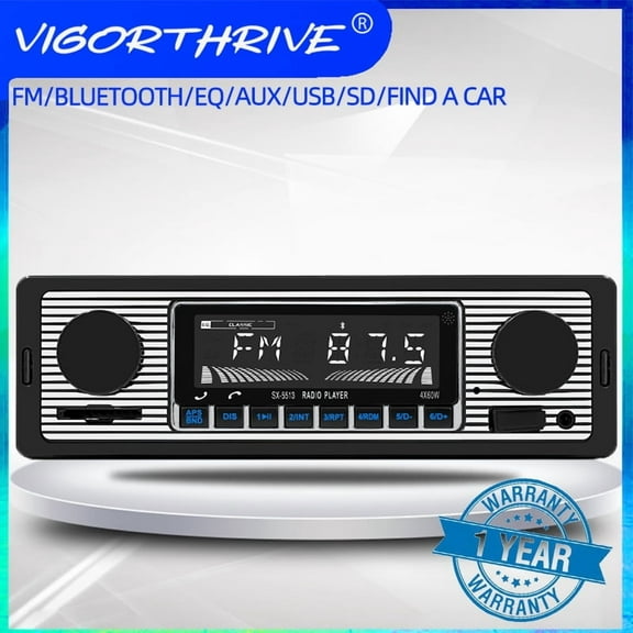 Single 1 DIn Car Radio In-Dash MP3 Player Bluetooth FM U Disk Card SD USB