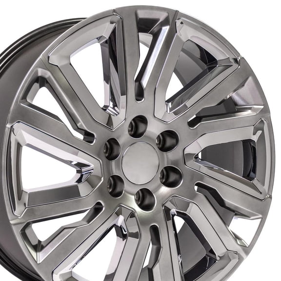 Single(1) OE Wheels CV39 22x9 Gloss Silver & Chrome Rim 6x139.7 28ET