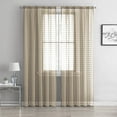 thumbnail image 1 of Single (1) Sheer Rod Pocket Window Curtain Panel: 55" W X 84" L, Plaid/Check Design (Taupe), 1 of 1