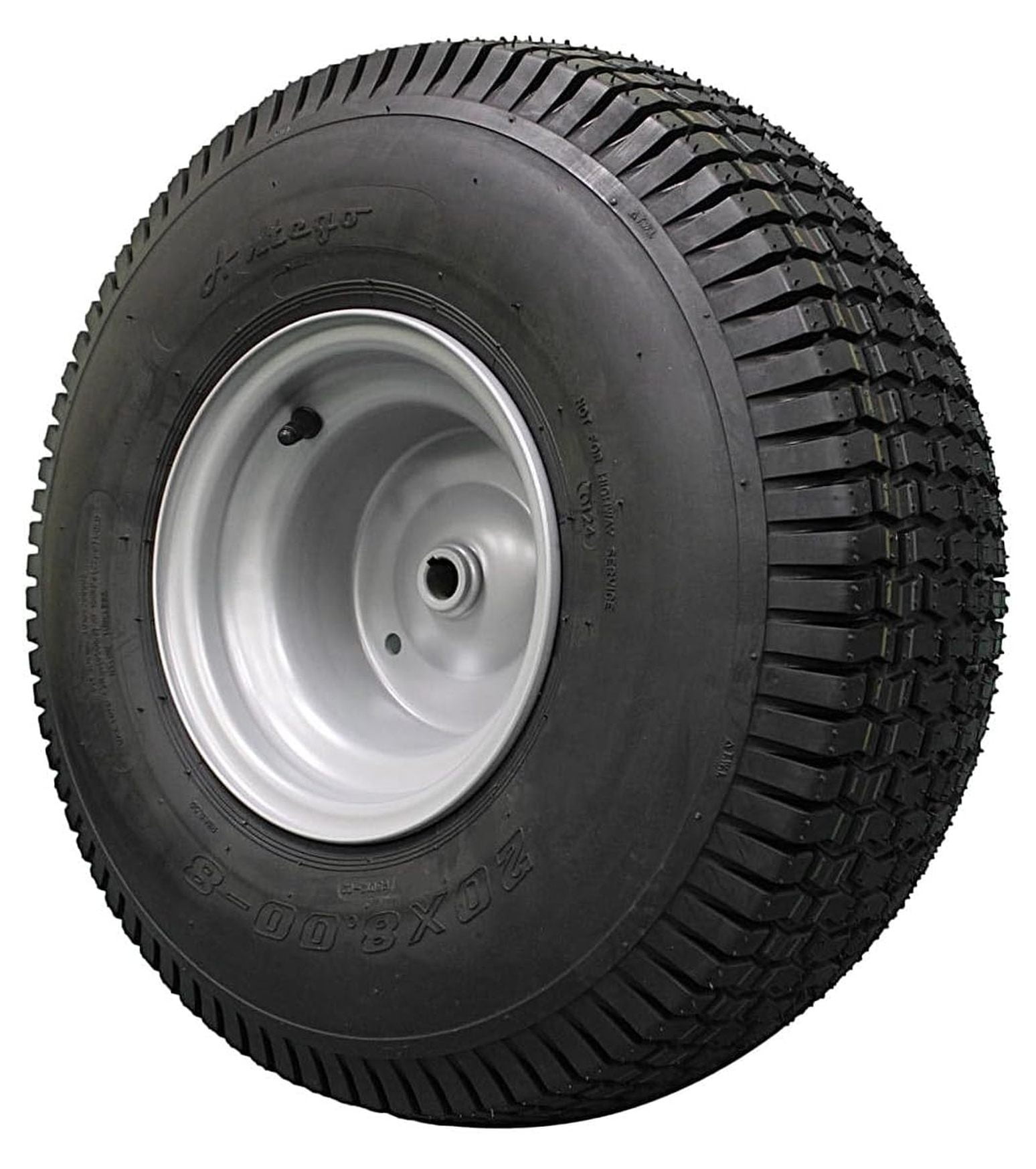 (Single) 20x8.00-8 Lawn & Garden Mower Turf Tires - 4 Ply with Keyed ...