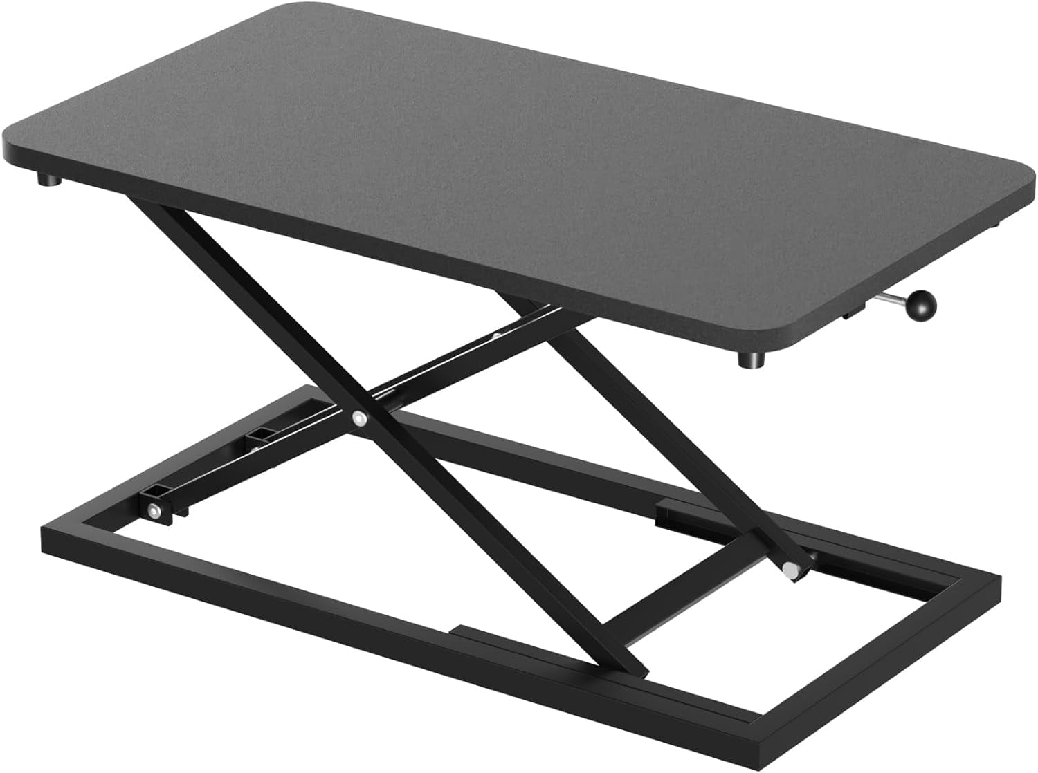 Single 24 inch Scissors Lift Keyboard and Mouse Riser, Height Adjustable Standing Desk Converter for Ergonomic Sit Stand Workstations，suitable to hold large/small items (24inch, Black)