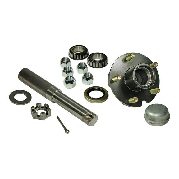Single - 5-Bolt On 4-1/2 Inch Hub Assembly - Includes (1) 1-1/16 Inch Straight Spindle & Bearings