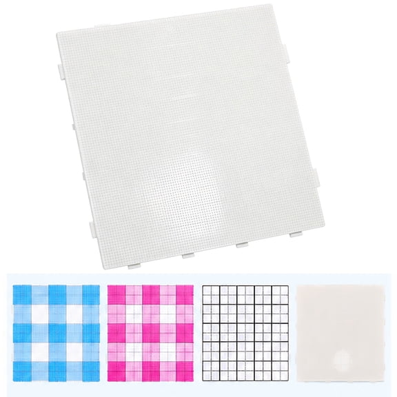 Single 52-Pin 2.6mm Mini Fuse Bead Peg Board, Blue White Grid Plastic Pixel Art Template Tray, Reusable DIY Perler Bead Design Board for Kids & Adult Handcraft Projects