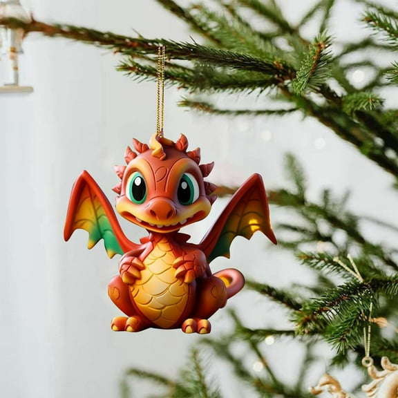 Single Acrylic Christmas Tree Ornament, Fade-Resistant Holiday Hanging Decoration, with Lanyard for Simple Suspension, for Christmas Tree, Car Interior, Home, and Party Decor