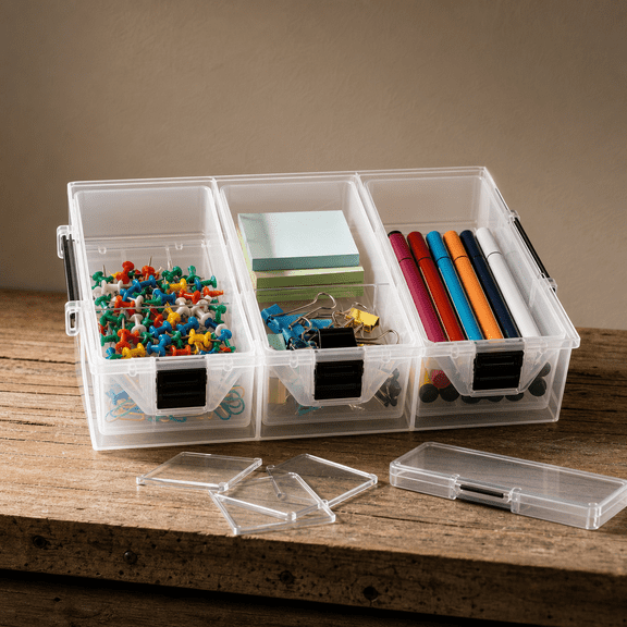 Single Add-on Tray Black (Add on Tray Only) for Stackable Arts and Crafts Storage
