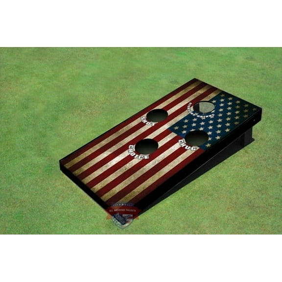 Single American Flag 4 Hole Cornhole Board set