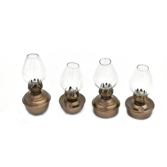 Single Antique Brass Table Oil Lamp 5"" by Hampton Nautical