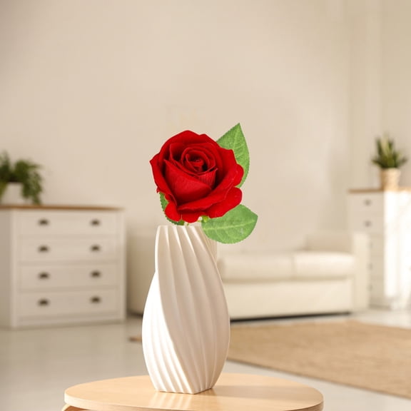 Single Artificial Rose 16", High Simulation Real Flowers for Wedding, Anniversary, Romantic Home Decor & Classic Red Gift Red