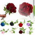 thumbnail image 1 of Single Artificial Rose, 16 Inches (Approx. 40.6 Cm), Realistic-Feeling Flower, Highly Lifelike, A Romantic Gift for Wedding Anniversaries, Suitable for Elegant Home Décor, Burgundy, 1 of 8