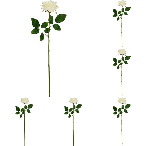 Single Artificial Rose, Realistic Roses Bouquet, 17.6” Real Touch Flowers High Simulation Wedding Anniversary Romantic Gift for Elegant Home Decor, 12 Pcs