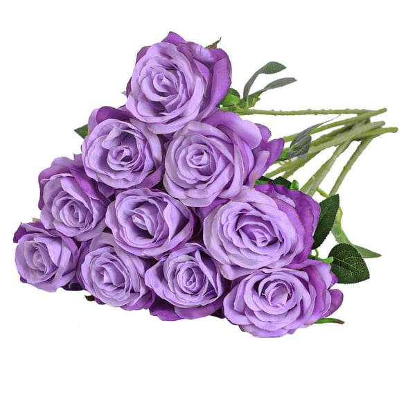 Single Artificial Rose With Stem Light Purple,1*Simulation Flower,Champagne Roses Artificial Flowers Silk Flowers Realistic Faux Roses Bouquet Long Stem For Wedding Home Birthday Decoration