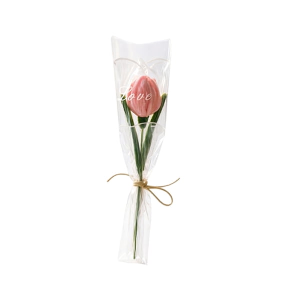 Single Artificial Tulip Bouquet with Gift Bag, Fake Flower for Valentine'S Day, Simulated Tulip in Jute Wrap, Home Decor Wedding Favor, Bouquet*1 Piece