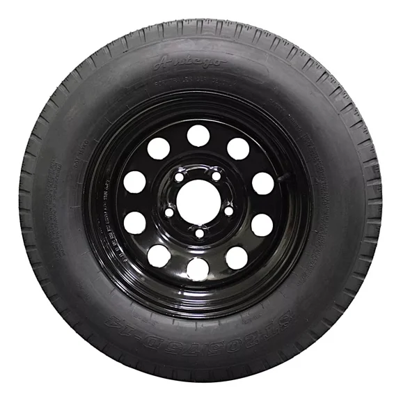 (Single Assembly) Antego Tire and Wheel 205/75D14 Highway Terrain Trailer Tire & Wheel 14.0-Inch Pre-Mounted Rim, 6-Ply-Ply Build, Perfect for Utility & Cargo Use | A140554010096206ST20575D14