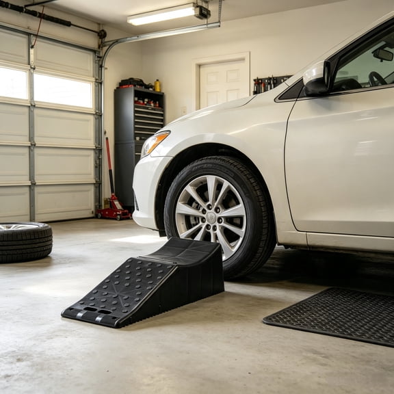 Single Auto Service Ramp (20000 lbs/9 Ton), 5.5" Elevation Vehicle Tire Ramp for Routine Maintenance
