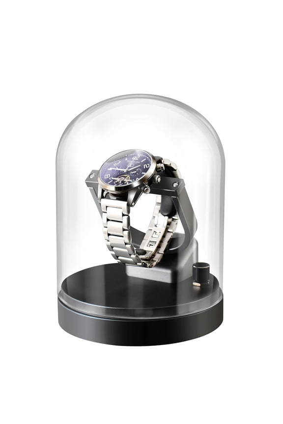 Single Automatic Watch Winder, Self Winding Watch Rotator With Glass Cover & 4 Rotation Modes, Intelligent Winding, Silent Operation & Anti-Magnetic, For Men And Women Watches