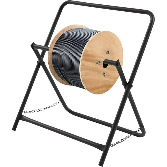 Single Axle Cable Caddy, Manual Cable Reel Caddy Coaxial Wire Caddy Foldable Coil Dispenser Single Axle Rack Dispenser Rack for Cable Reels