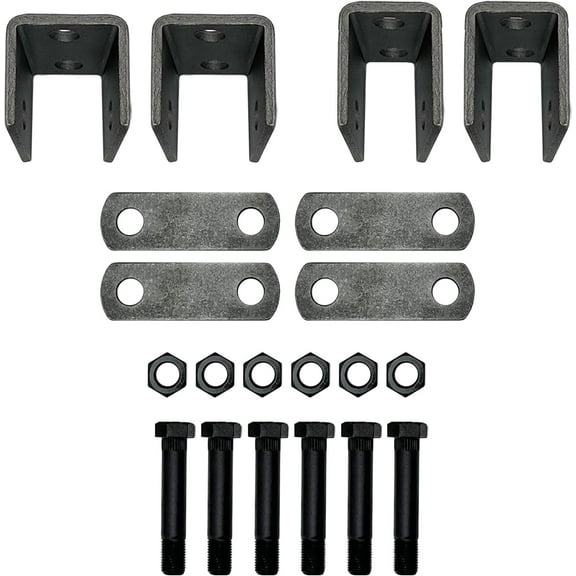 Single Axle Trailer Double Eye Leaf Spring Suspension Hanger Kit - 2,000-7,000 lbs (Single Axle)