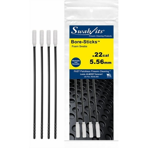 (Single Bag) .22cal/5.56mm One-Piece Rod W/Swab Cleaning Tool Bore-Sticks by Swab-its: 3-in-1 Cleaning Tools: 43-2209