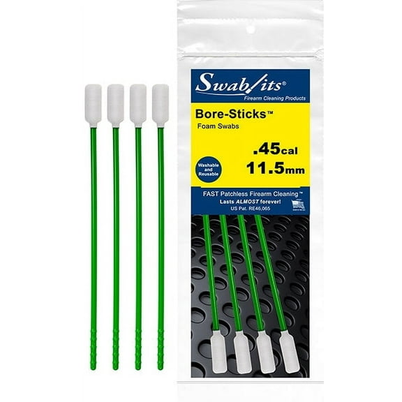 (Single Bag) .45cal/11.5mm One-Piece Rod W/Swab Cleaning Tool Bore-Sticks by Swab-its: 43-4509
