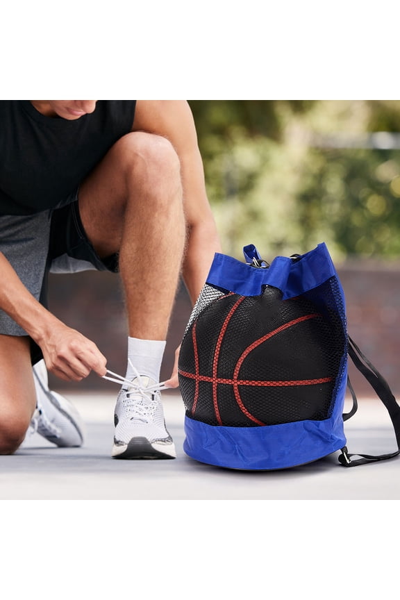 Single Ball Bag Shoulder Crossbody Bag, Balls Storage Bags with Zipper Pocket, Drawstring Sling Backpack for Soccer Basketball Football Volleyball Rugby