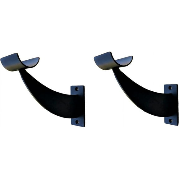 Single Ballet Open Bracket (Pair) Fixed Height Wall Mount Ballet Barre 2 Brackets Included for 1.5" to 2.0" Diameter for Wooden Dowels (Black)