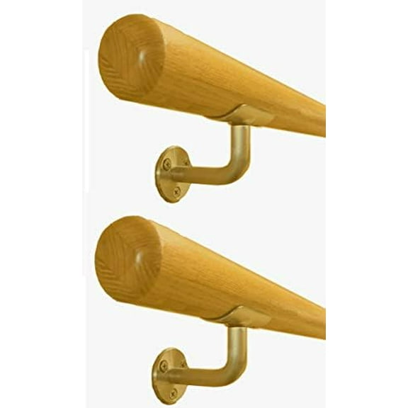 Single Ballet Open Bracket (Pair) Fixed Height Wall Mount Ballet Barre 2 Brackets Included for 1.5" to 2.0" Diameter for Wooden Dowels (Gold)